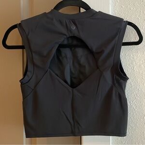 Lululemon Mock Neck Open Back Cut Out Crop Top